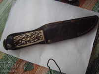 Old knife "Solingen" with original leather henna.