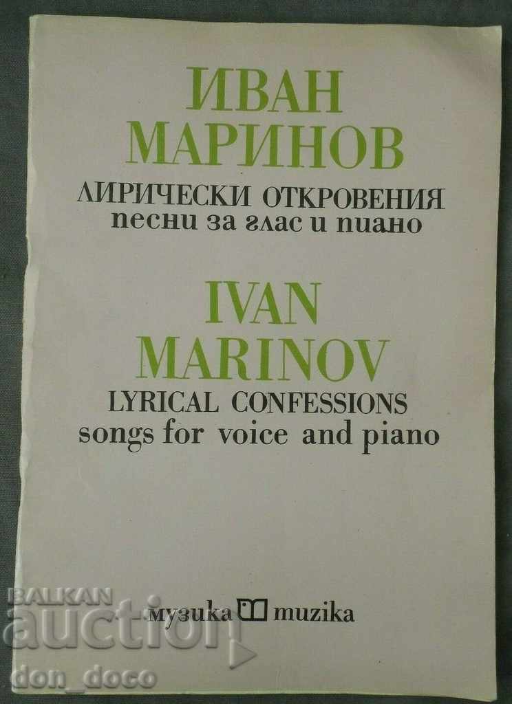 Ivan Marinov - dezvăluiri lirice - cântece pentru voce și pian