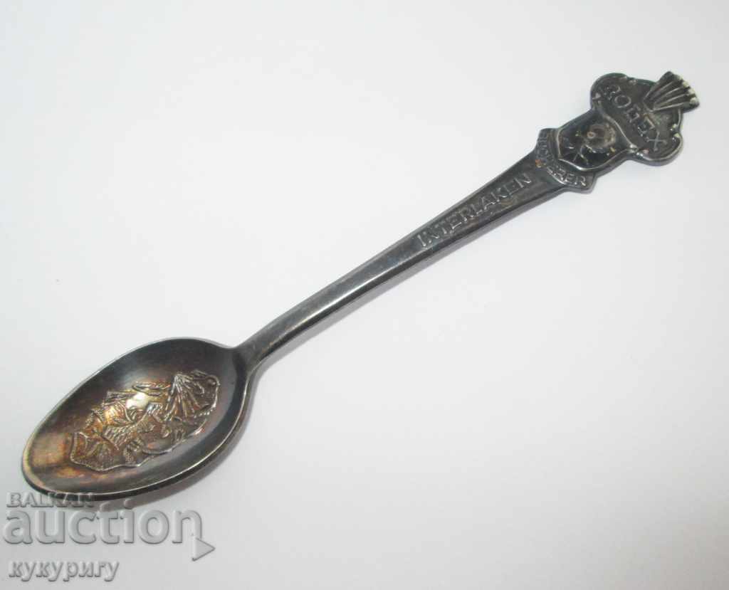 Old Swiss silver advertising spoon Rolex ROLEX