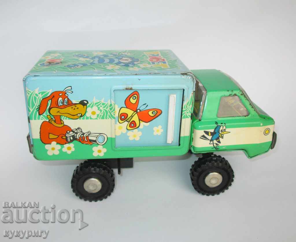 Παλιό φορτηγό παιχνιδιών κασσίτερου παιδιών της ΕΣΣΔ Soc