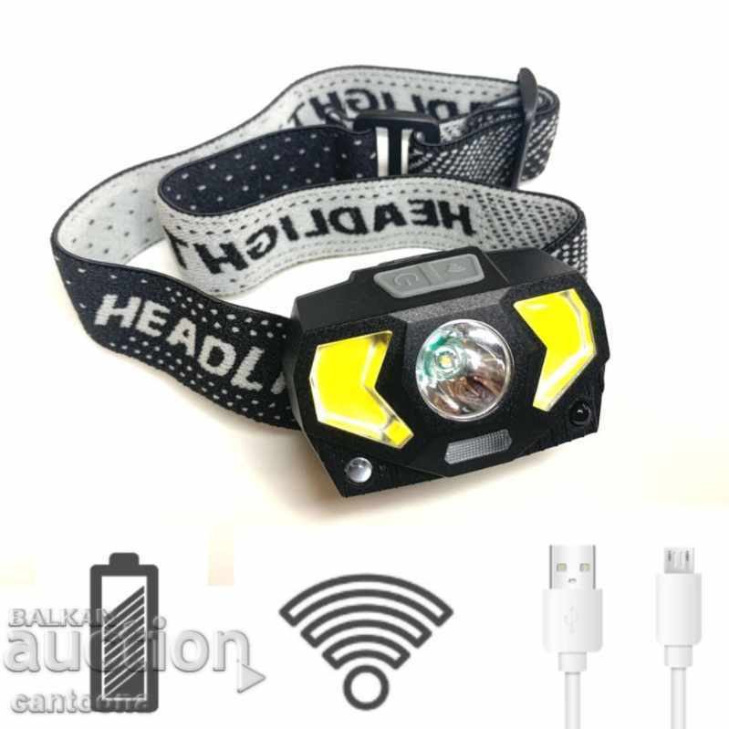Far cu LED, CREE LED + COB CREE LED, SENSOR DE MIȘCARE, USB cu preț 13.99 BGN | € 7.15 Far cu LED, CREE LED + COB CREE LED, SENSOR DE MIȘCARE, USB cu preț 13.99 BGN | € 7.15