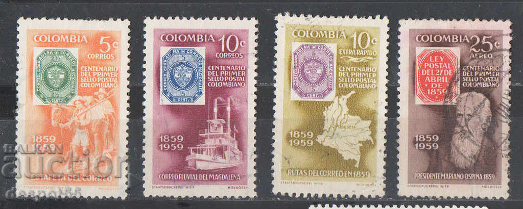 1959. Colombia. 100 years of the postage stamp in Colombia.