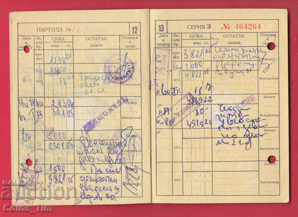 Delivery of 251154/1968 Sofia DSK Savings Book Delivery of 251154/1968 Sofia DSK Savings Book