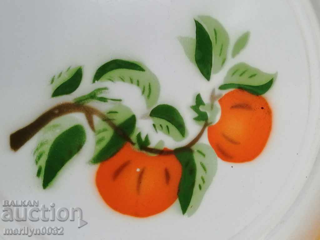 Delivery of Old Korean metal painted tray enamel pan, plateau Delivery of Old Korean metal painted tray enamel pan, plateau