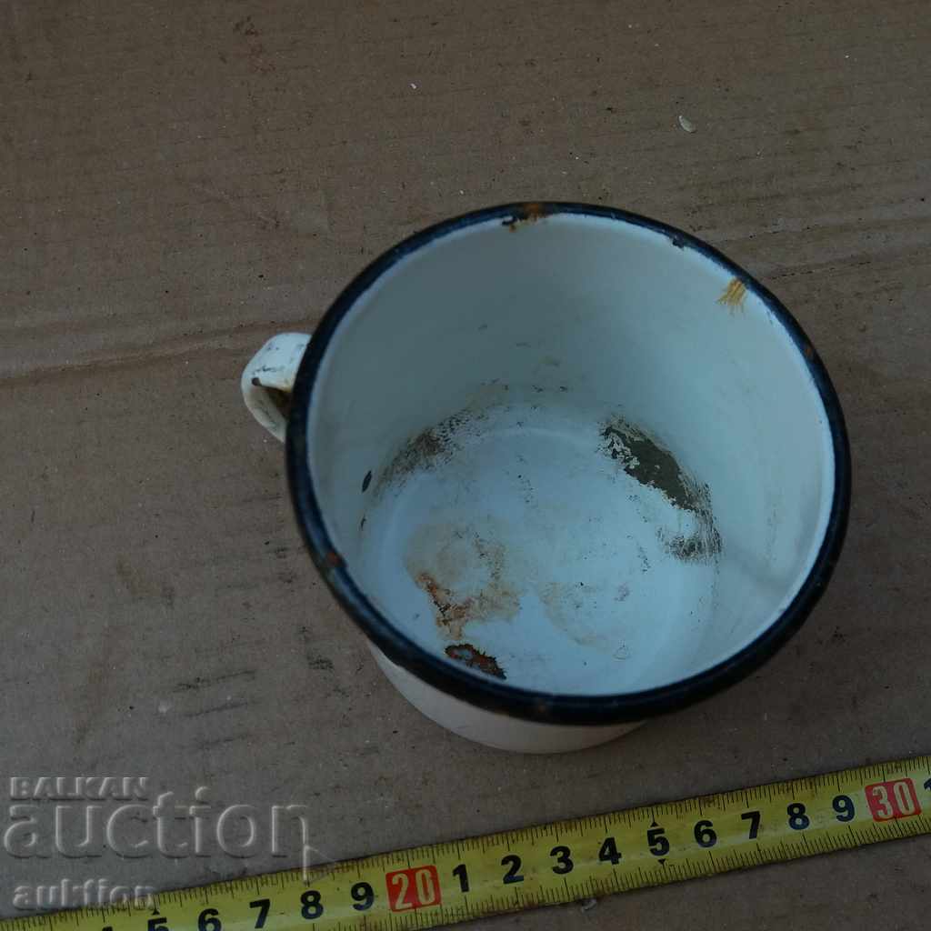 OLD RUSSIAN ENAMELED CUP, POTTER - MARKING OF THE USSR - 5 OLD RUSSIAN ENAMELED CUP, POTTER - MARKING OF THE USSR - 5