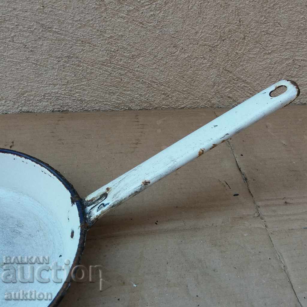OLD SOC. ENAMELED PAN WITH MARKING - 5