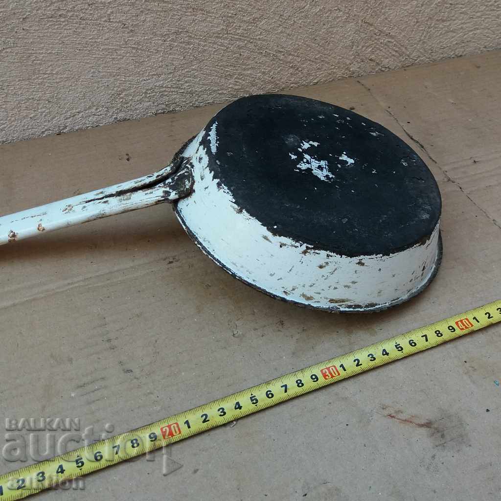 OLD SOC. ENAMELED PAN WITH MARKING - 7