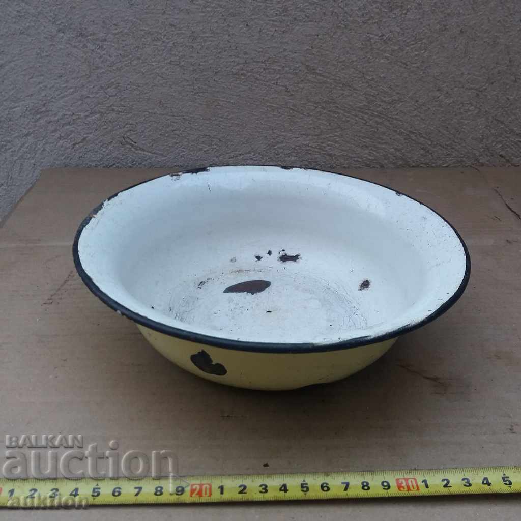 Auction OLD SOC. ENAMELED BASIN, BOWL, TRAY - MARKED Auction OLD SOC. ENAMELED BASIN, BOWL, TRAY - MARKED