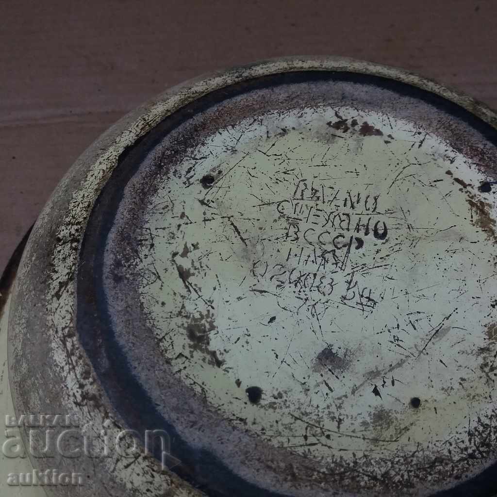 OLD SOC. ENAMELED BASIN, BOWL, TRAY - MARKED - 7 OLD SOC. ENAMELED BASIN, BOWL, TRAY - MARKED - 7