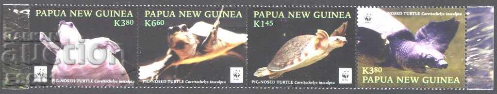 Καθαρές μάρκες WWF Fauna Turtles 2016 από το Papau New Guinea
