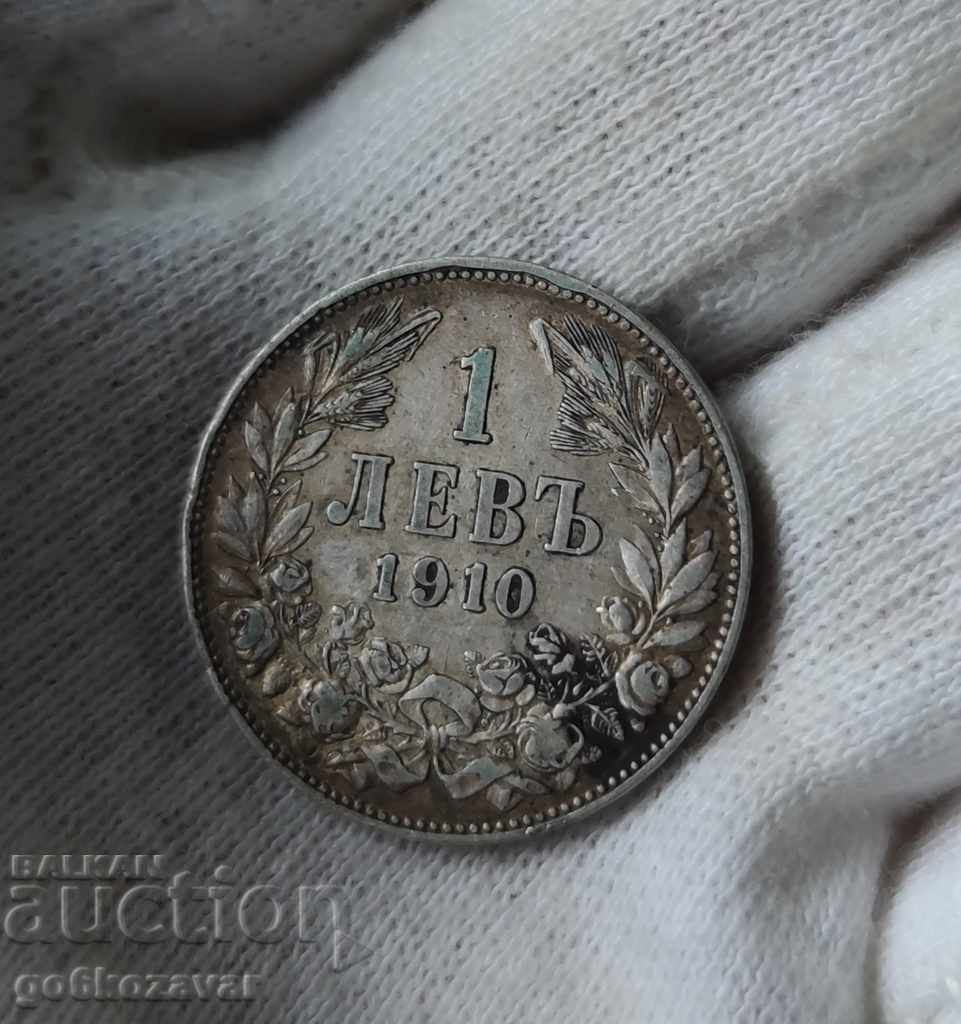 Bulgaria 1 lev 1910 argint.