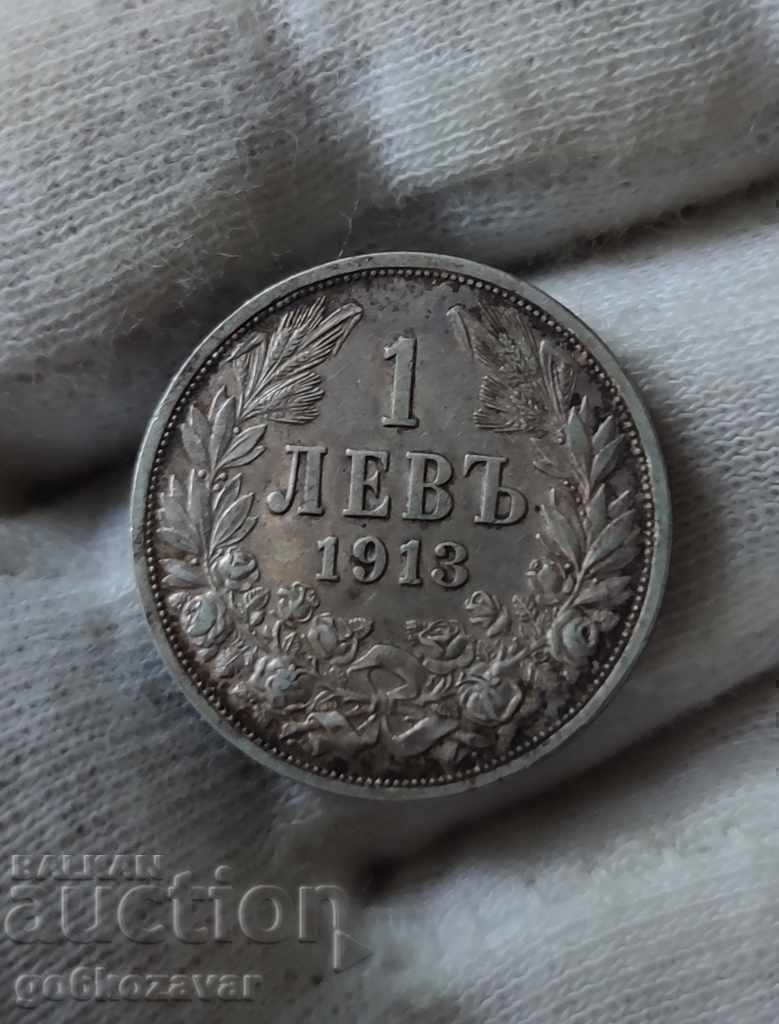 Bulgaria 1 lev 1913 silver.