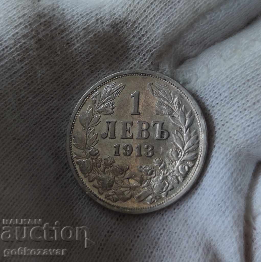 Bulgaria 1 lev 1913 silver