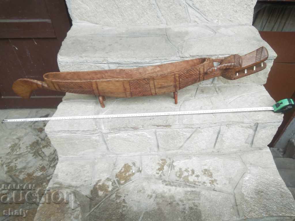 Large wooden ship crocodile.