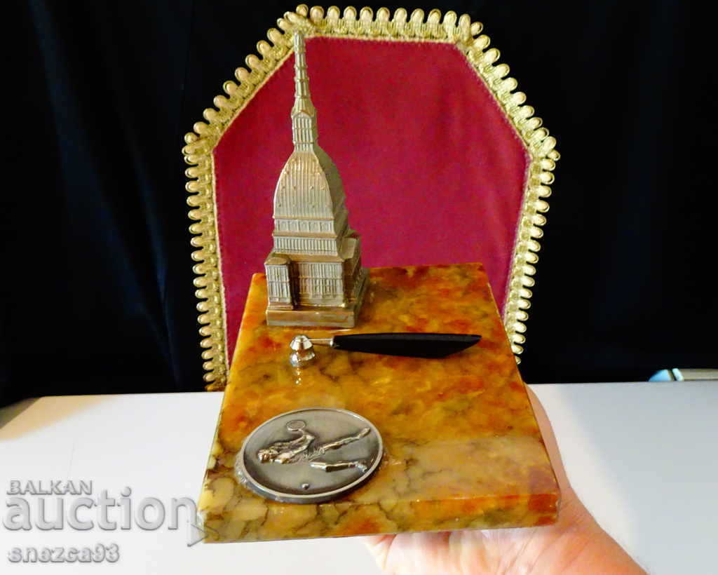 Pen holder, pen with natural agate 850 gr - 6 Pen holder, pen with natural agate 850 gr - 6