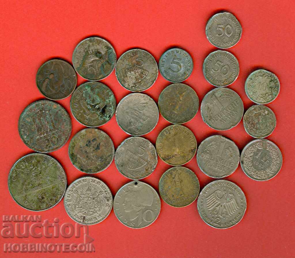 GERMANY 5DM AUSTRIA 28Sch SWITZERLAND 1.60Fr CANADA 1$ - 23pcs GERMANY 5DM AUSTRIA 28Sch SWITZERLAND 1.60Fr CANADA 1$ - 23pcs