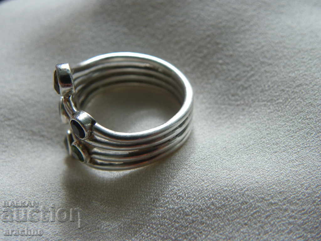 Old silver ring with topaz, garnet, citrine, amethyst, peridot - 7 Old silver ring with topaz, garnet, citrine, amethyst, peridot - 7