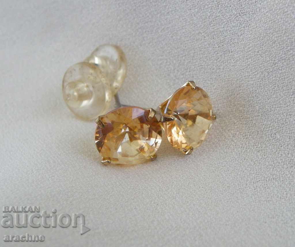 Earrings with large citrines and gold plating with price 65.00 BGN | € 33.23 Earrings with large citrines and gold plating with price 65.00 BGN | € 33.23