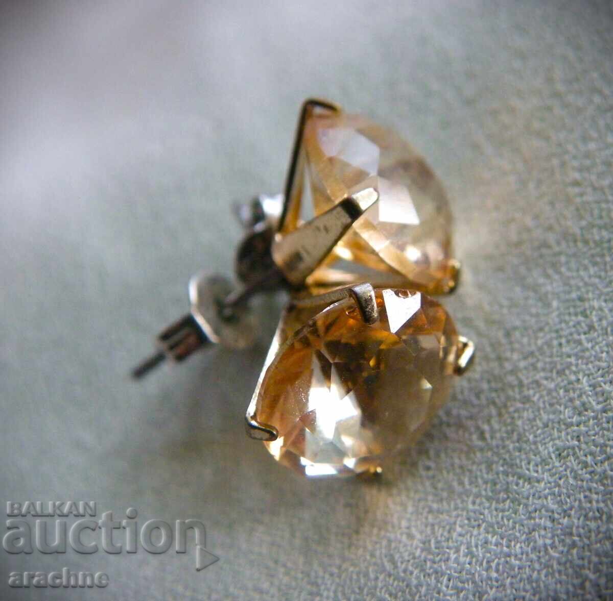 Earrings with large citrines, silver and gold plating with price € 65.00 | 127.13 BGN Earrings with large citrines, silver and gold plating with price € 65.00 | 127.13 BGN