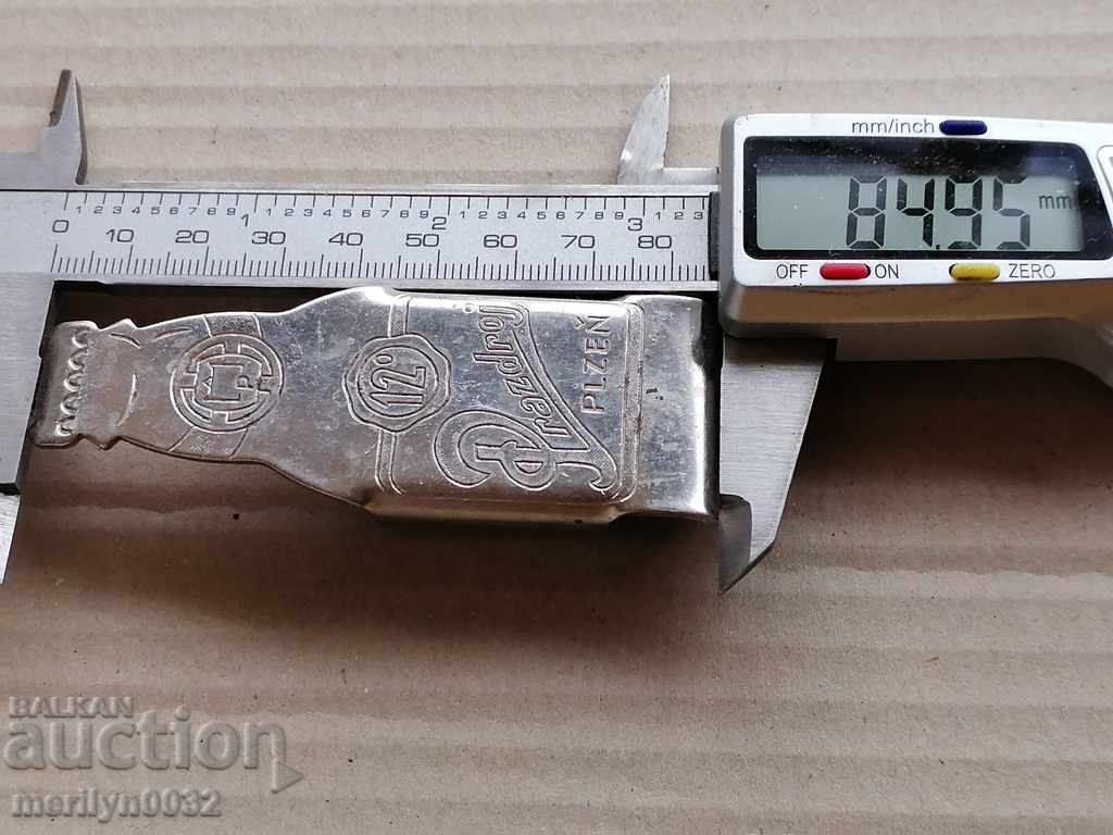 Old social opener Plzen Czechoslovakia coat of arms with price 39.00 BGN | € 19.94 Old social opener Plzen Czechoslovakia coat of arms with price 39.00 BGN | € 19.94