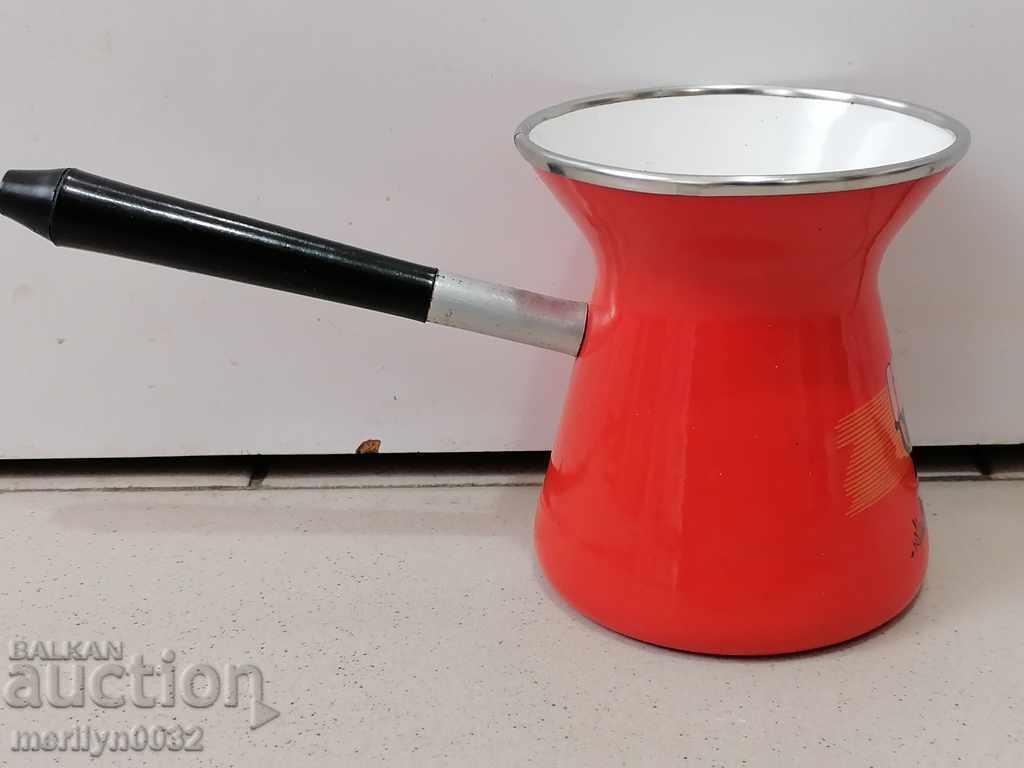 Old jesse with enamel, enameled court coffee beer Kingdom Bulgaria - 7