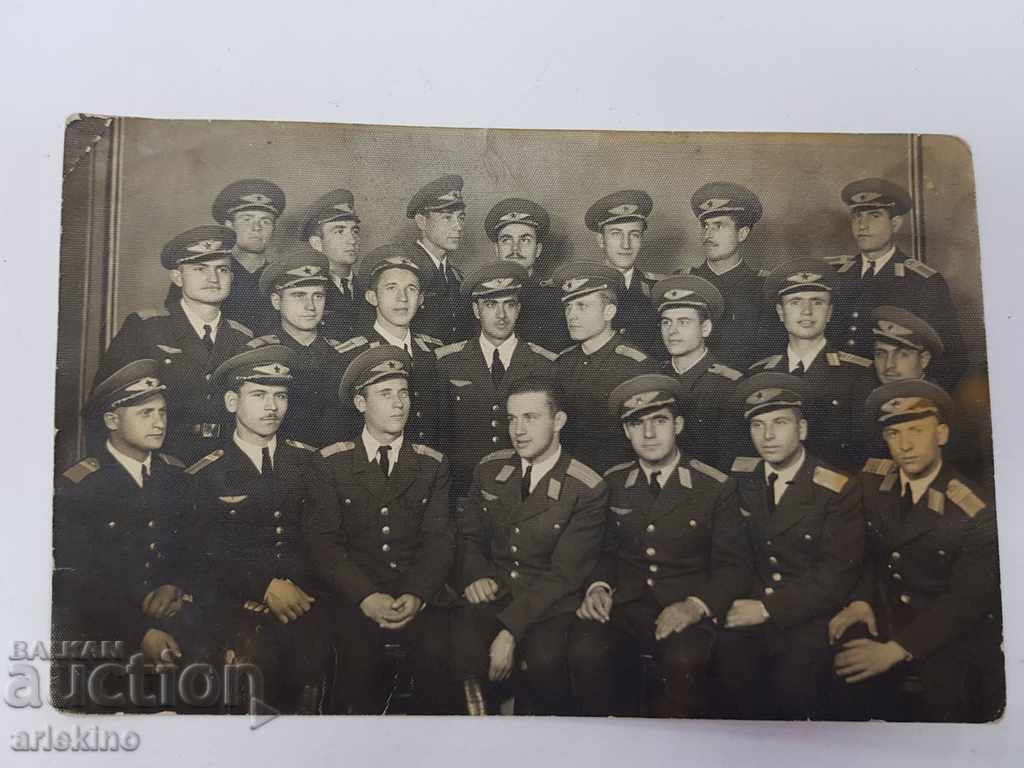 Ранна българска пилотска военна фотография картичка