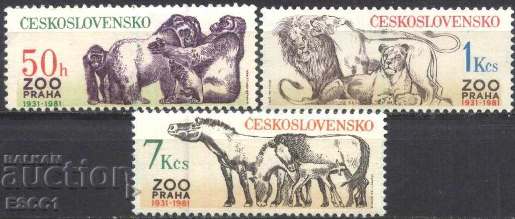 Καθαρές μάρκες Fauna Zoo στην Πράγα 1981 από την Τσεχοσλοβακία