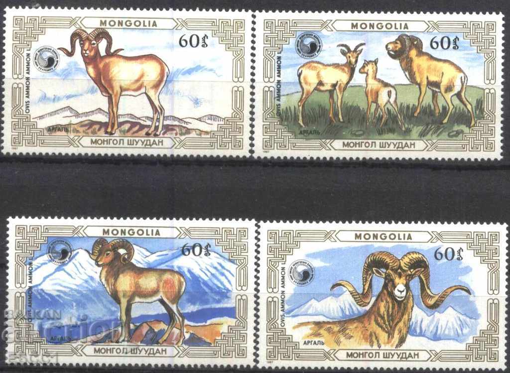 Καθαρές μάρκες Fauna Goat Arhar 1987 από τη Μογγολία