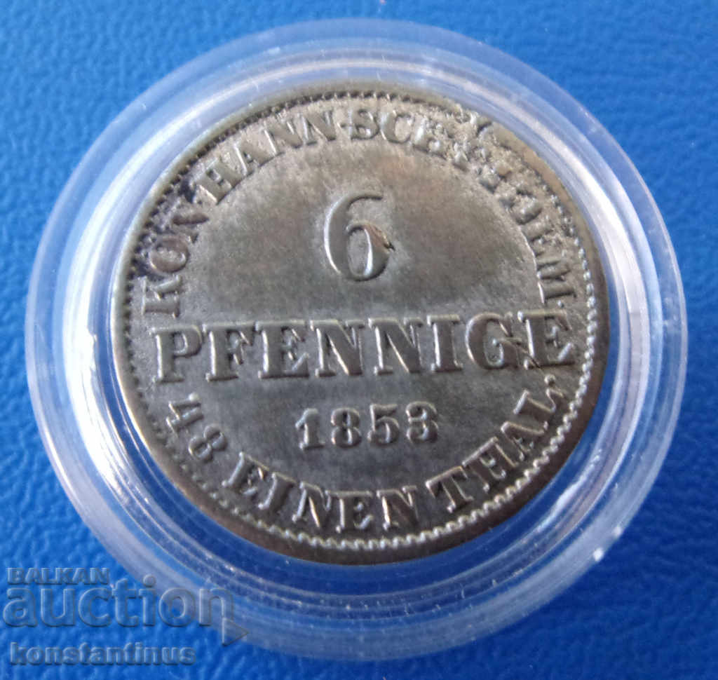 Hannover - Germany 6 Pfennig 1853 In Rare