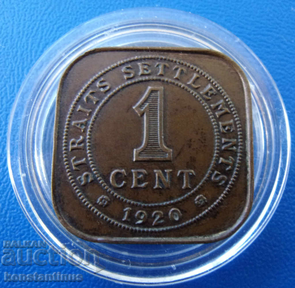 Straight Settlement 1 Cent 1920 Rare