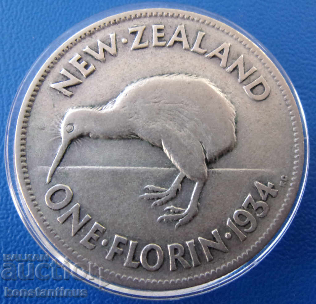 New Zealand 1 Florin 1934 Rare