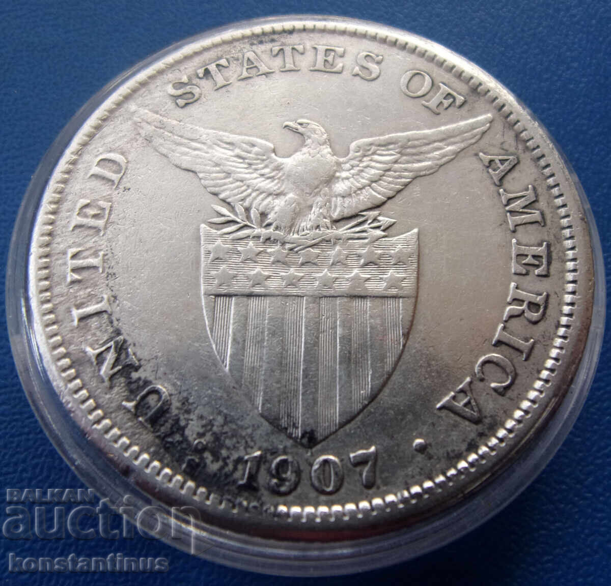 Filipine 1 Peso 1907 Foarte Rar