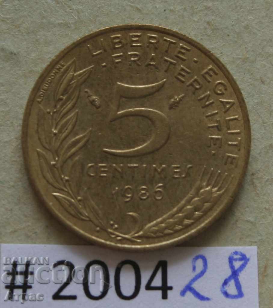 5 сантима  1986   Франция