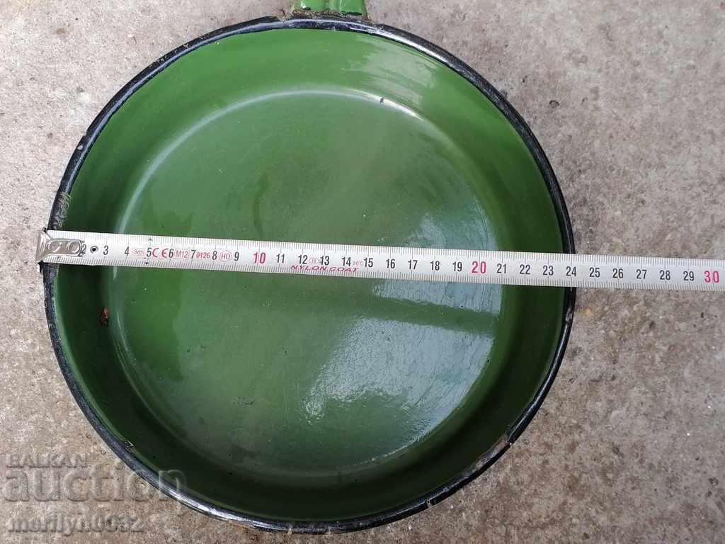 Old enameled vessel, frying pan with enamel 1960 Shumen People's Republic of Bulgaria - 5 Old enameled vessel, frying pan with enamel 1960 Shumen People's Republic of Bulgaria - 5