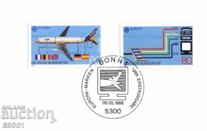 Stamp card and special stamp Europe SEPT 1988 Germany with price 2.00 BGN | € 1.02 Stamp card and special stamp Europe SEPT 1988 Germany with price 2.00 BGN | € 1.02