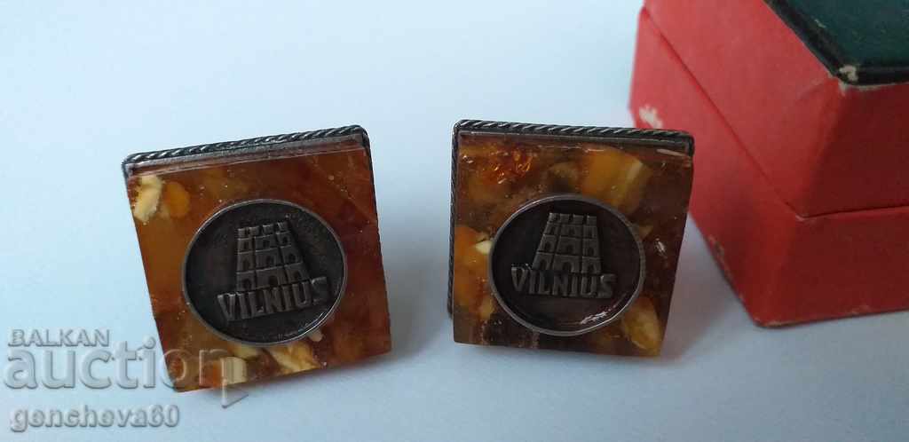 Russian cufflinks with natural amber VILNUS with price € 20.00 | 39.12 BGN