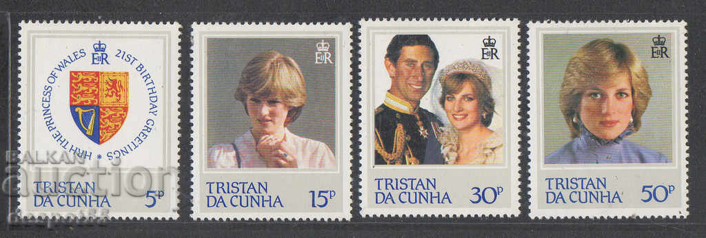 1982. Tristan da Cunha. Prințesa Diana are 21 de ani.