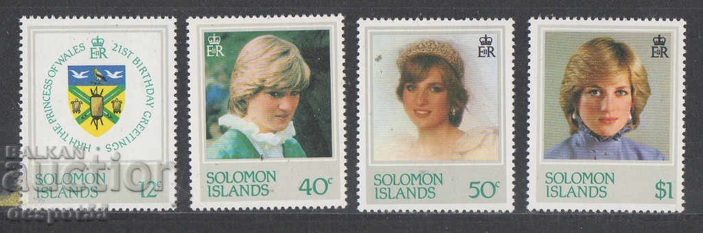 1982. Solomon Islands. Princess Diana is 21 years old.