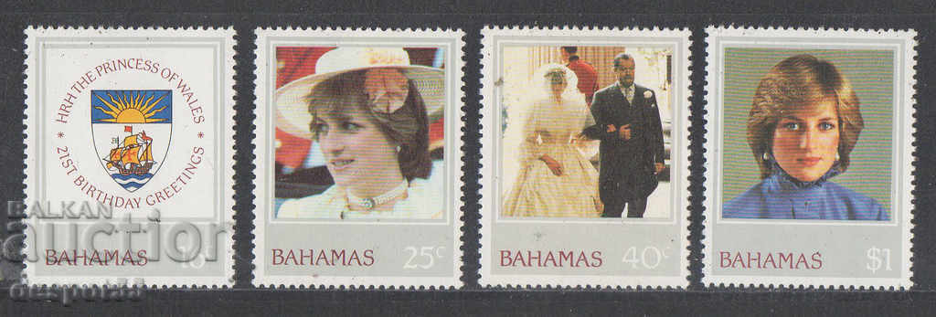 1982. Bahamas. Prințesa Diana are 21 de ani.