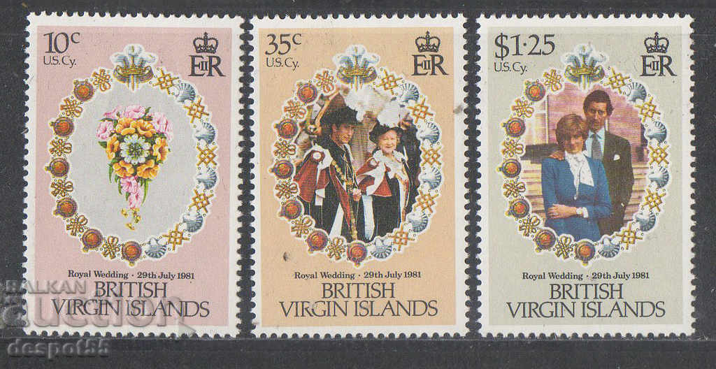 1981. Βρετανός. Παρθένοι Νήσοι. Βασιλικός γάμος - Charles και Diana.