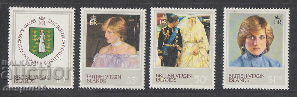 1982. Brit. Virgin Islands. Princess Diana is 21 years old.