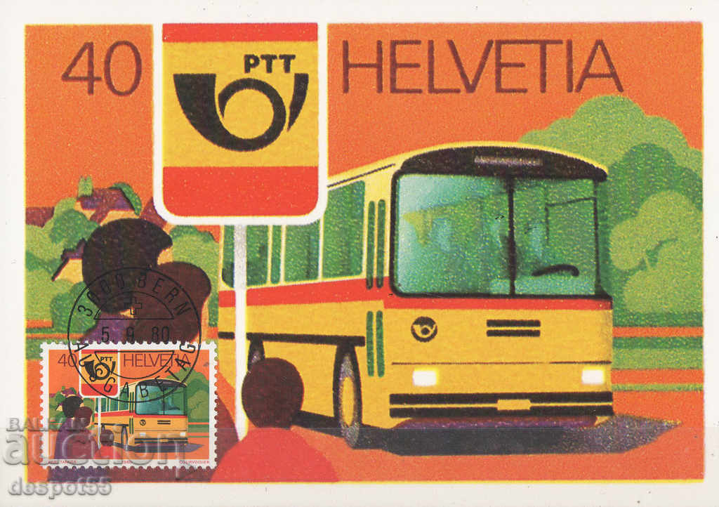 1980. Elveția. Seria poștală PTT. Card prima zi.