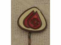 RED CROSS BLOOD DONOR BULGARIA BADGE //