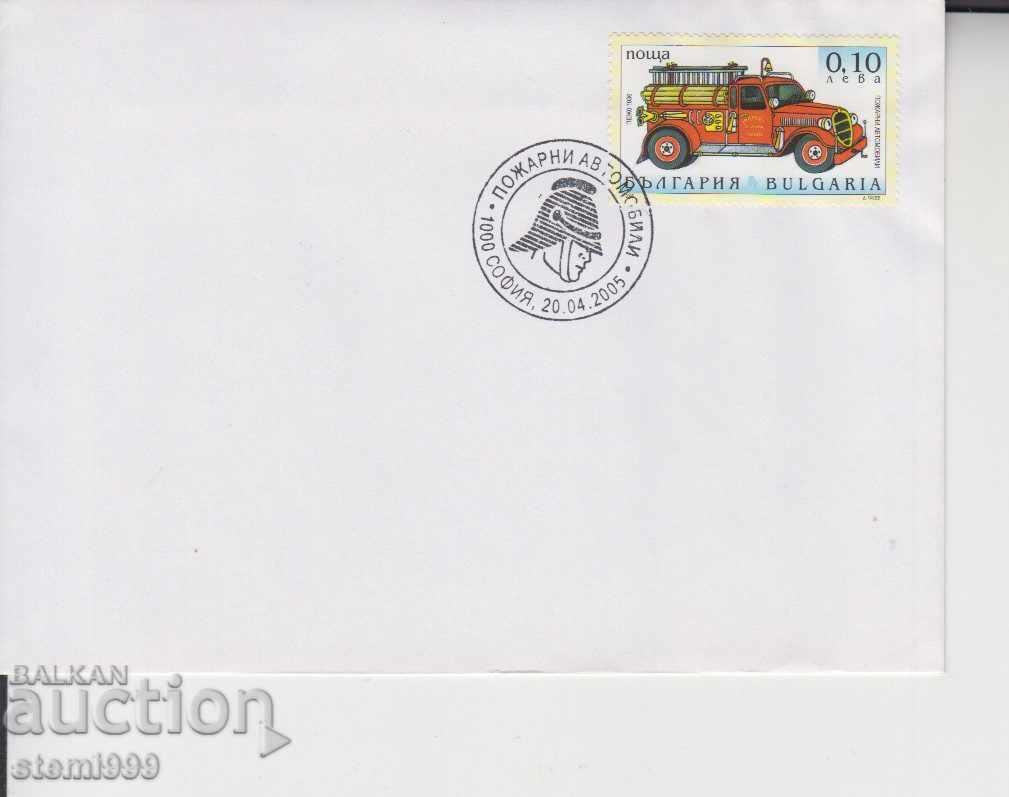 First day Envelope FDC Fire trucks