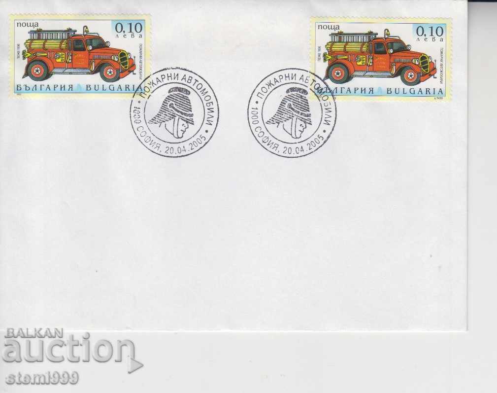 First day Envelope FDC Fire trucks