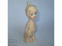 Old Soc children's doll rubber bath toy Girl with a dog