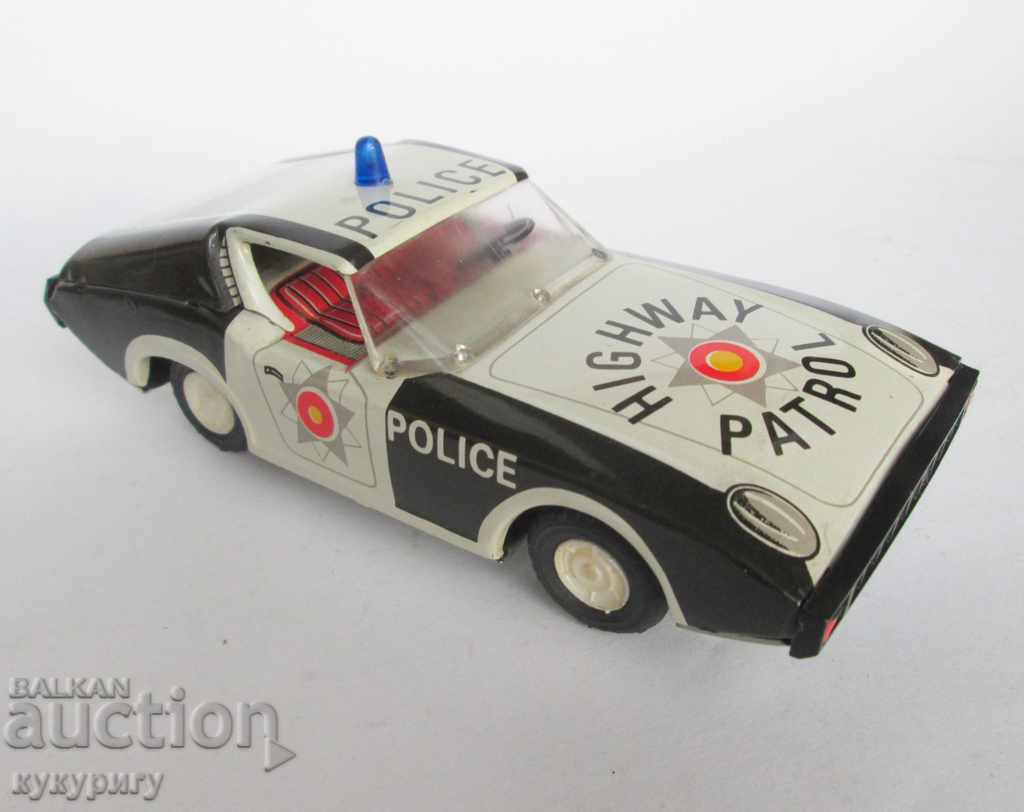 Vechi jucărie de tablă Soc mașină de poliție GDR 1970