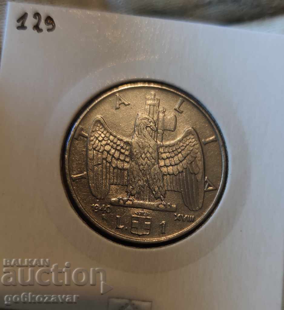 Italy 1 Lira 1940 UNC! with price 6.50 BGN | € 3.32