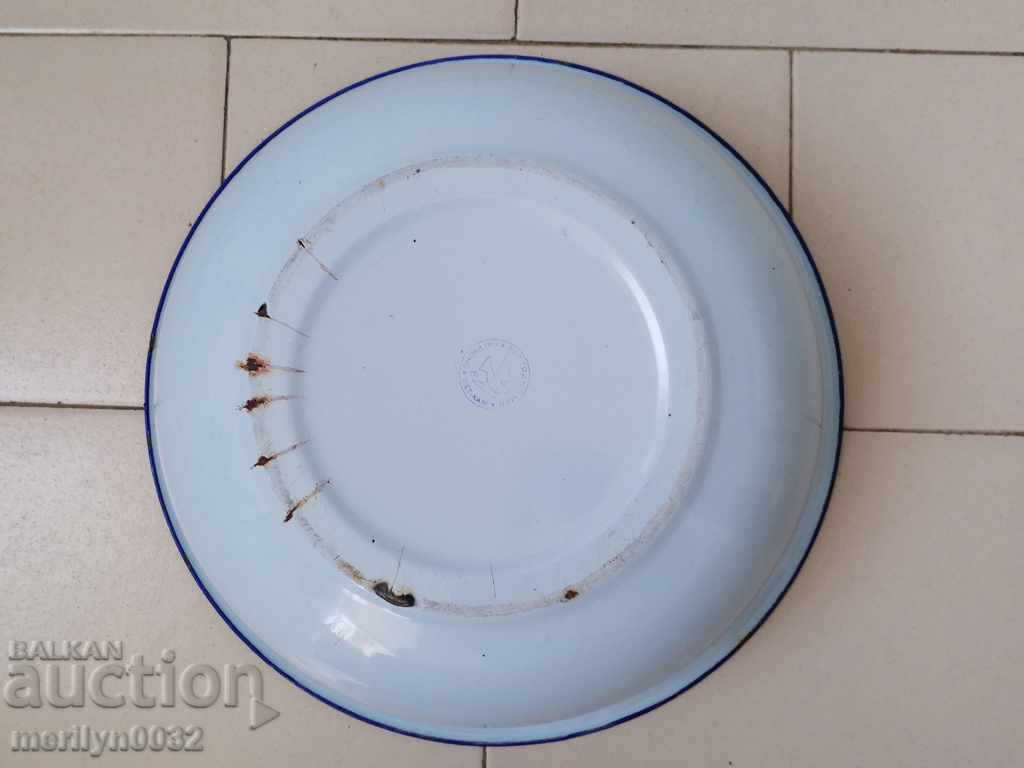 Σμάλτο λεκάνη Βιετνάμ γούρνα, σμάλτο πιάτο - 6 Σμάλτο λεκάνη Βιετνάμ γούρνα, σμάλτο πιάτο - 6