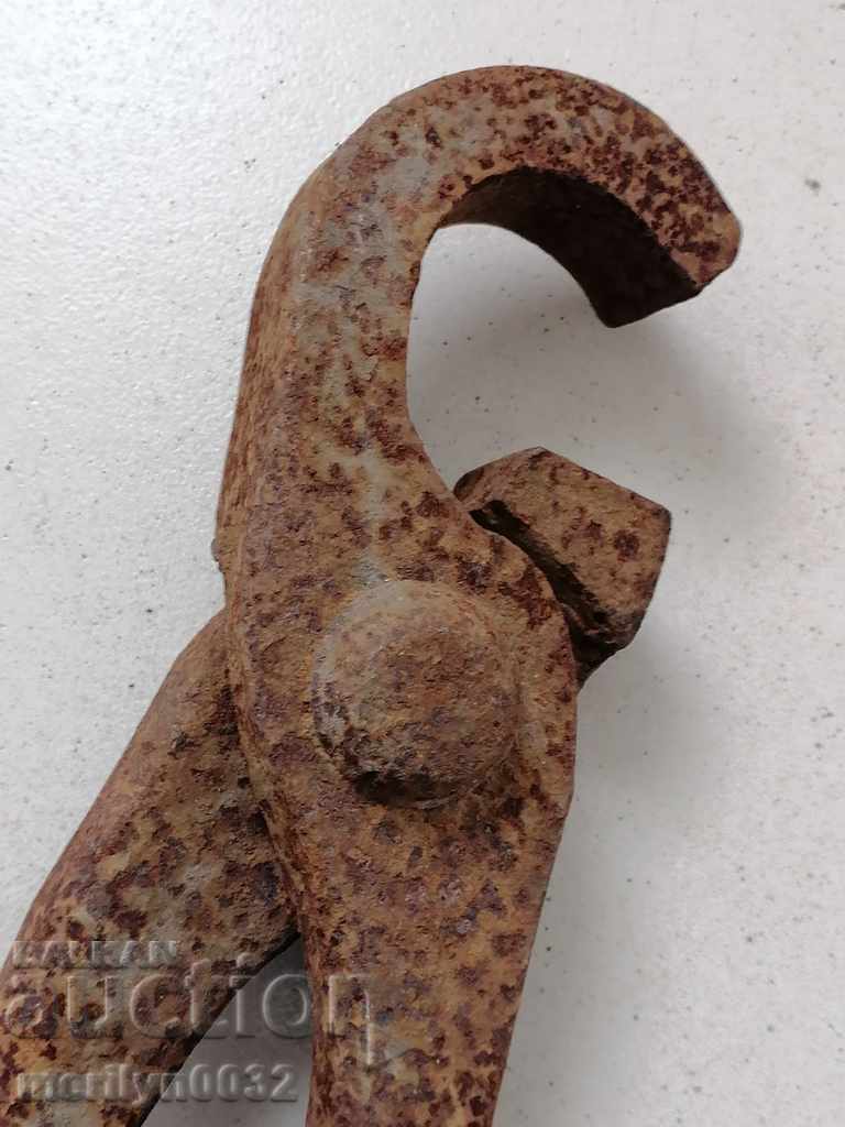 Clești de fierărie vechi, profilate, din fier forjat, unealtă - 5